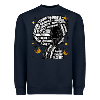 Navy black woman quotes Heavyweight Sweatshirt - MaliasSmallBusiness