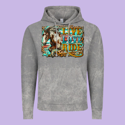 Live Love Ride Horse Vintage Hoodie Designed By Lillyallendesigns