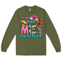 Army Green little miss preschool Long Sleeve Tee - NancyCooperArtShop