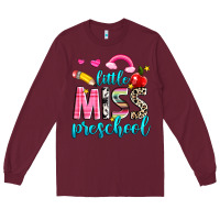 Burgundy little miss preschool Long Sleeve Tee - NancyCooperArtShop