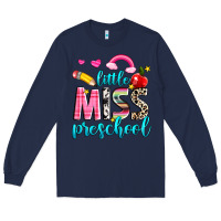 Navy little miss preschool Long Sleeve Tee - NancyCooperArtShop