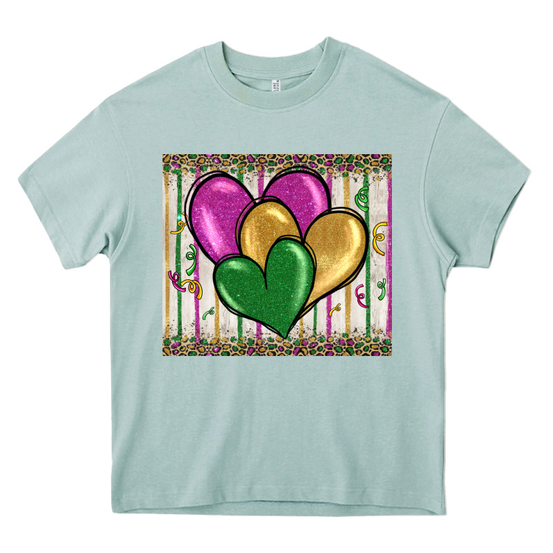 Mardi Gras Heart Heavy Core Tee by BarkalooDesign | Teevron