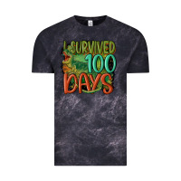 Cloud Black i survived 100 days Vintage Tee - MaliasSmallBusiness