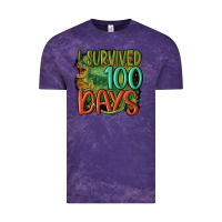 Cloud Purple i survived 100 days Vintage Tee - MaliasSmallBusiness