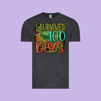 I Survived 100 Days Vintage Tee Designed By Maliassmallbusiness