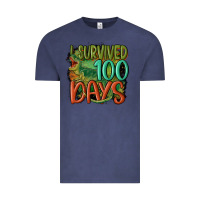Vintage Denim i survived 100 days Vintage Tee - MaliasSmallBusiness