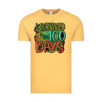 Vintage Mustard i survived 100 days Vintage Tee - MaliasSmallBusiness