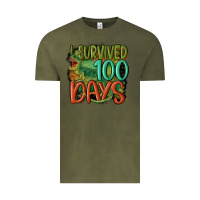 Vintage Olive i survived 100 days Vintage Tee - MaliasSmallBusiness