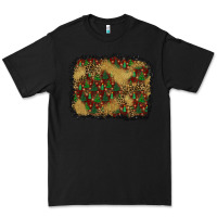 Black christmas trees and leopard background Premium Tee - BundleAndBundleShop