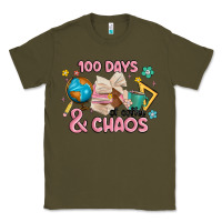 Army Green 100 days of coffe and chaos Classic Tee - MaliasSmallBusiness