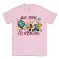 Bubblegum Pink 100 days of coffe and chaos Classic Tee - MaliasSmallBusiness