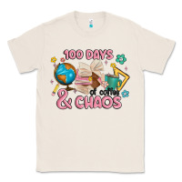 Natural 100 days of coffe and chaos Classic Tee - MaliasSmallBusiness