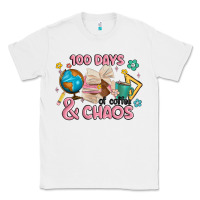 White 100 days of coffe and chaos Classic Tee - MaliasSmallBusiness