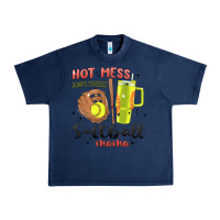Navy hot mess always stressed softball mama stanley cup Urban Heavy Tee - MaliasSmallBusiness