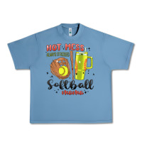 Pebble Blue hot mess always stressed softball mama stanley cup Urban Heavy Tee - MaliasSmallBusiness