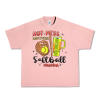 Salmon hot mess always stressed softball mama stanley cup Urban Heavy Tee - MaliasSmallBusiness