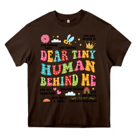Chocolate Brown customized teacher dear tiny human behind me back Heavy Core Tee - JahusDesignShop