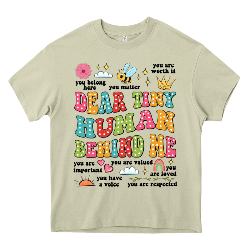 Customized Teacher Dear Tiny Human Behind Me Back Heavy Core Tee by JahusDesignShop | Teevron