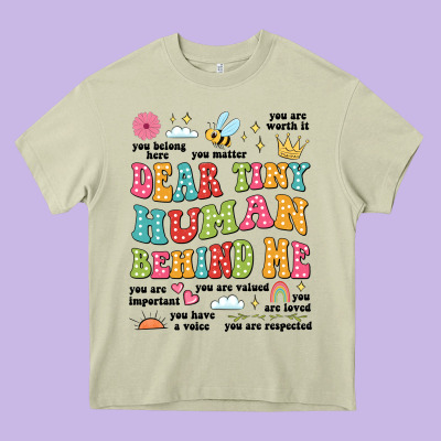 Customized Teacher Dear Tiny Human Behind Me Back Heavy Core Tee Designed By Jahusdesignshop