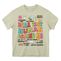Mossy customized teacher dear tiny human behind me back Heavy Core Tee - JahusDesignShop