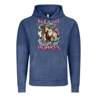 Vintage Denim just a girl who loves horses mustang Vintage Hoodie - LillyAllenDesigns