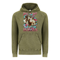 Vintage Olive just a girl who loves horses mustang Vintage Hoodie - LillyAllenDesigns