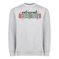 Heather Grey professional overthinker Heavyweight Sweatshirt - MaliasSmallBusiness