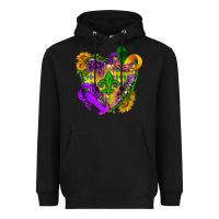 Black Mardi Gras heart Heavyweight Hoodie - HowdyJamesFarm
