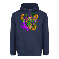 Navy Mardi Gras heart Heavyweight Hoodie - HowdyJamesFarm