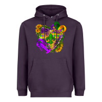 Plum Mardi Gras heart Heavyweight Hoodie - HowdyJamesFarm