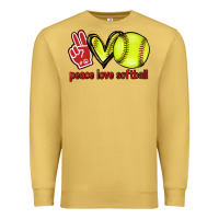 Antique Gold Peace love Softball Premium Sweatshirt - HowdyJamesFarm