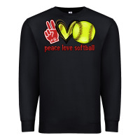 Black Peace love Softball Premium Sweatshirt - HowdyJamesFarm