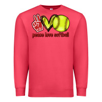 Cardinal Peace love Softball Premium Sweatshirt - HowdyJamesFarm
