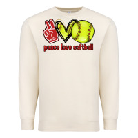 Sandshell Peace love Softball Premium Sweatshirt - HowdyJamesFarm