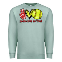 Seafoam Peace love Softball Premium Sweatshirt - HowdyJamesFarm