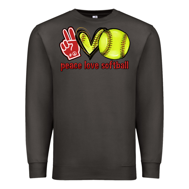 Peace Love Softball Premium Sweatshirt by HowdyJamesFarm | Teevron