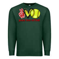 Sports Green Peace love Softball Premium Sweatshirt - HowdyJamesFarm