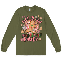 Army Green mrs claus gingerbread bakery Long Sleeve Tee - MaliasSmallBusiness
