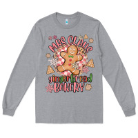 Heather Grey mrs claus gingerbread bakery Long Sleeve Tee - MaliasSmallBusiness