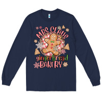 Navy mrs claus gingerbread bakery Long Sleeve Tee - MaliasSmallBusiness