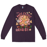 Plum mrs claus gingerbread bakery Long Sleeve Tee - MaliasSmallBusiness