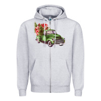 Heather Grey green truck Zipper Hoodie - Bettercallsaul