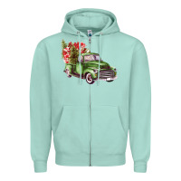 Green Truck Zipper Hoodie | Teevron