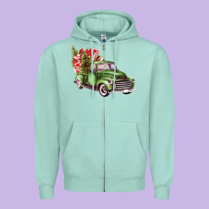 Green Truck Zipper Hoodie Designed By Bettercallsaul