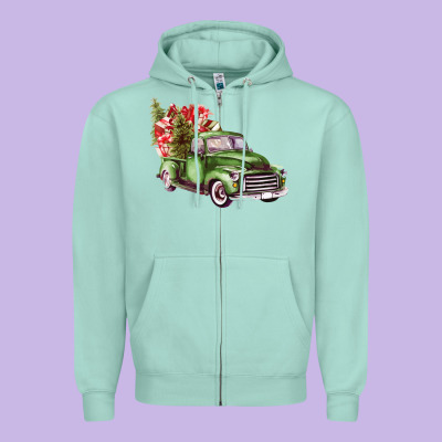 Green Truck Zipper Hoodie Designed By Bettercallsaul