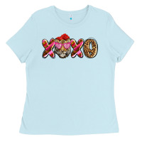 Baby Blue xoxo tiger olivia Ladies Tee - OliviaCreatesArt