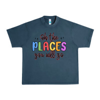 Midnight Navy oh the places you will go Urban Heavy Tee - MaliasSmallBusiness