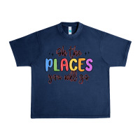 Navy oh the places you will go Urban Heavy Tee - MaliasSmallBusiness