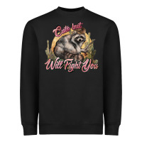 Black cute but will fight you racoon western Heavyweight Sweatshirt - NancyCooperArtShop