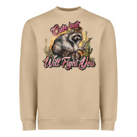Mushroom cute but will fight you racoon western Heavyweight Sweatshirt - NancyCooperArtShop